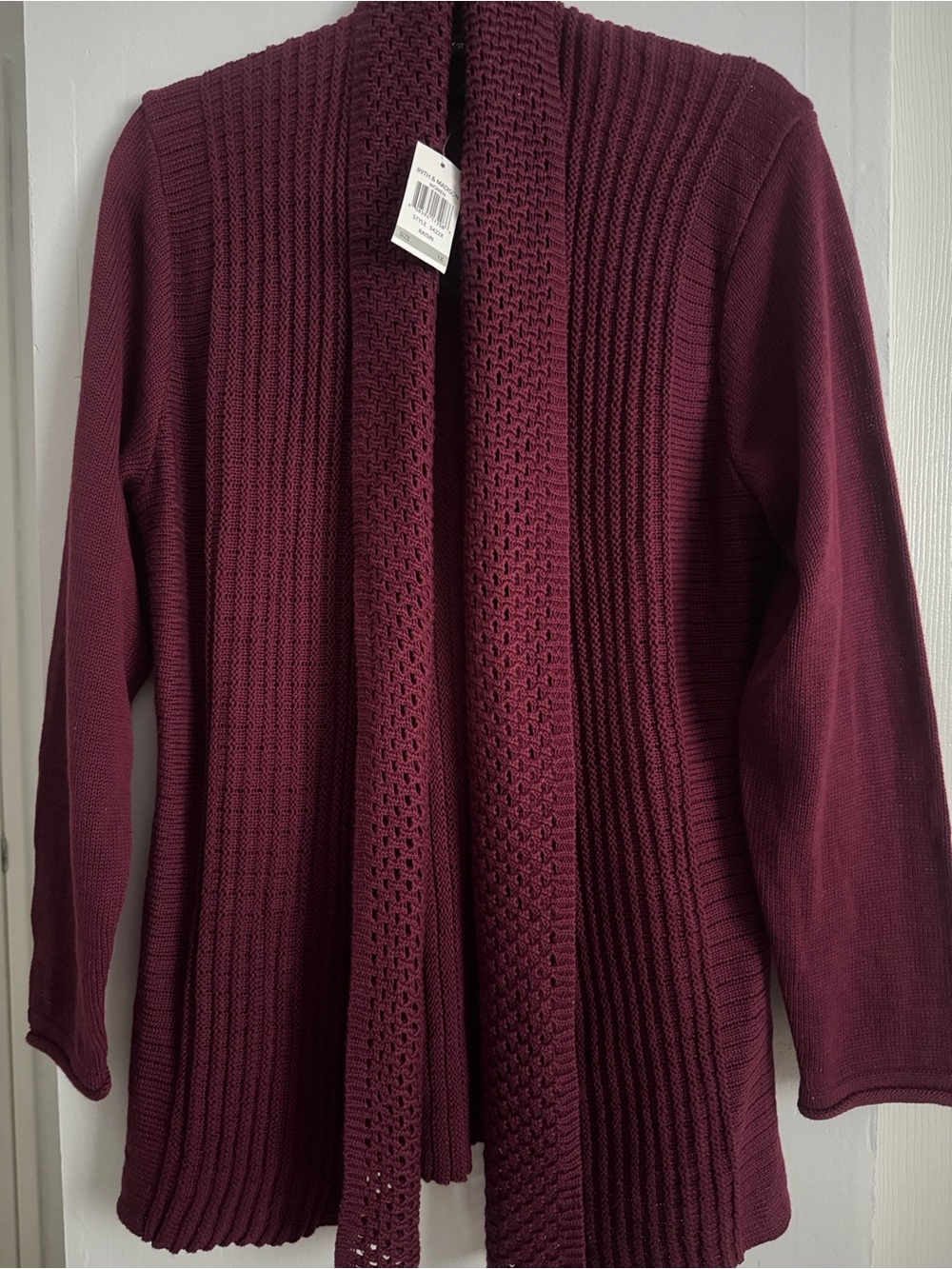 Women's Open-Front Knit Cardigan Sweater - Berry